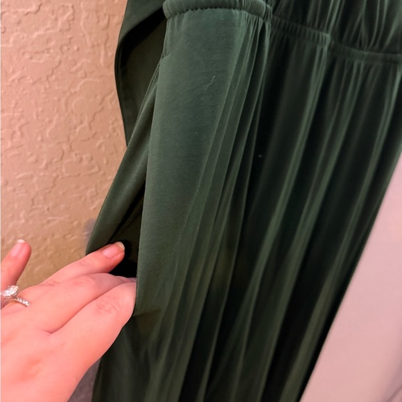 Lane Bryant Dark Green Wrap-Style Jumpsuit - Picture 2 of 6